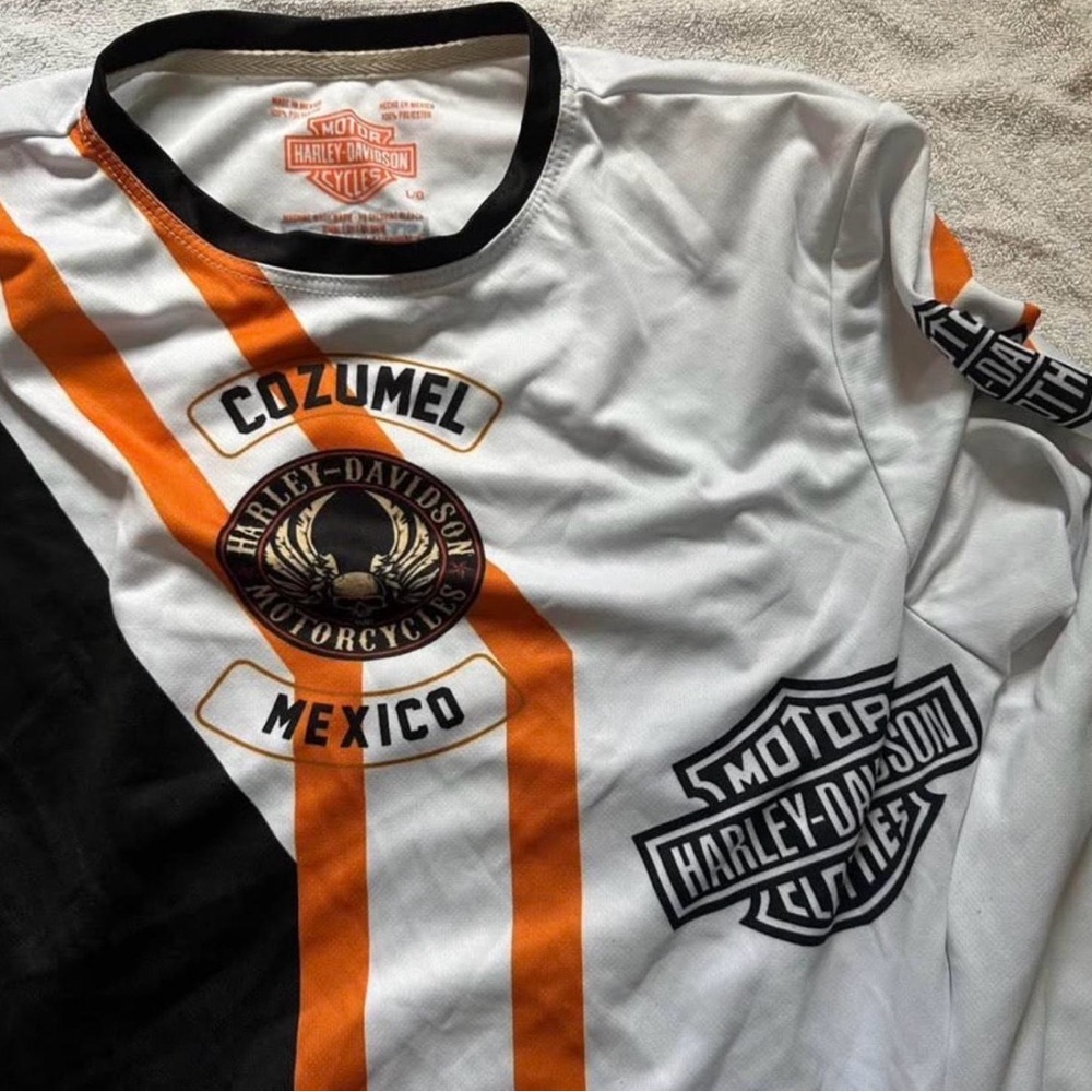 Harley-Davidson White and Orange Cozumel Tee